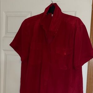 Rena Rowan Bold Red Button Down Shirt
